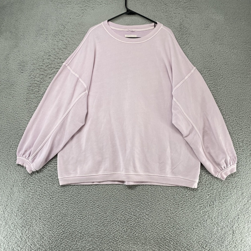 Aerie Sweatshirt Womens XL Purple Terry Pullover Oversized‎ Balloon Sleeve